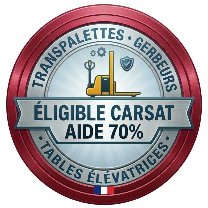 Transpalette tout électrique compact, avec roulettes stabilisatrices, charge 1500 Kg